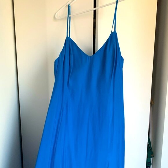 NWOT Amanda Uprichard Channing Gown- Electric Teal - Picture 3 of 6